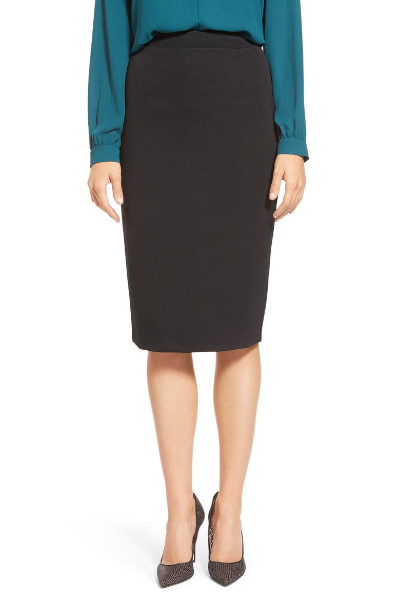 Zip Back Knit Pencil Skirt, Main, color, black