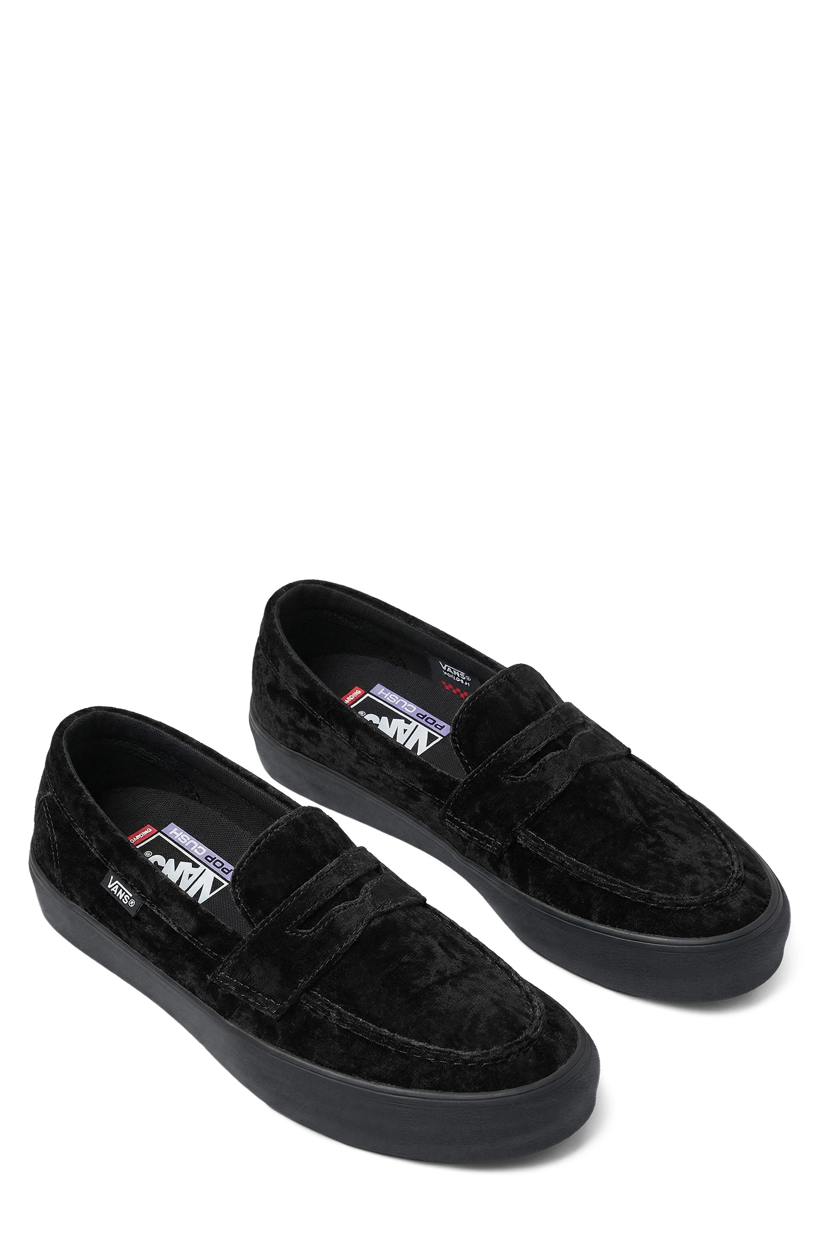 Skate Loafer Sneaker, Main, color, VELVET BLACK