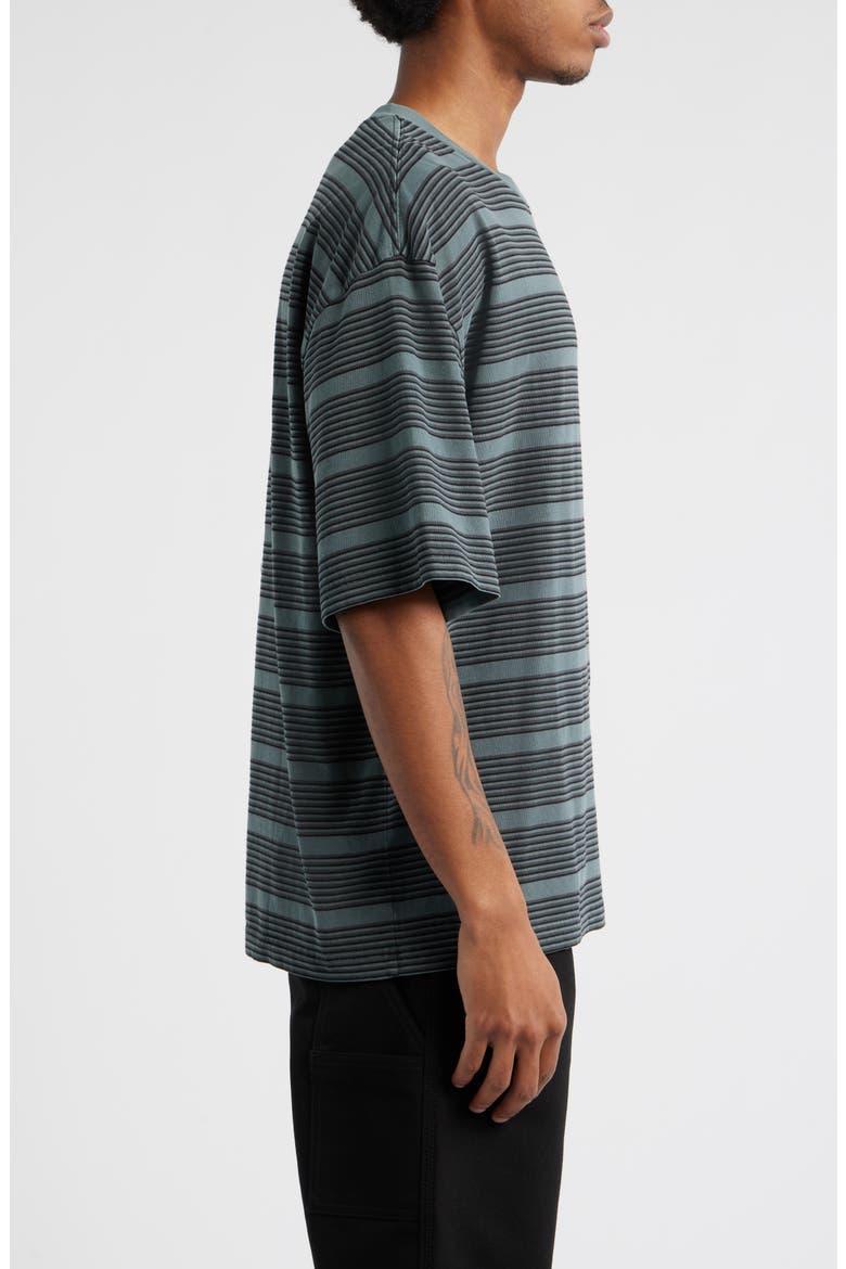 Hanson Stripe Cotton Jersey T-Shirt, Alternate, color, HANSON STRIPE, KALE GREEN