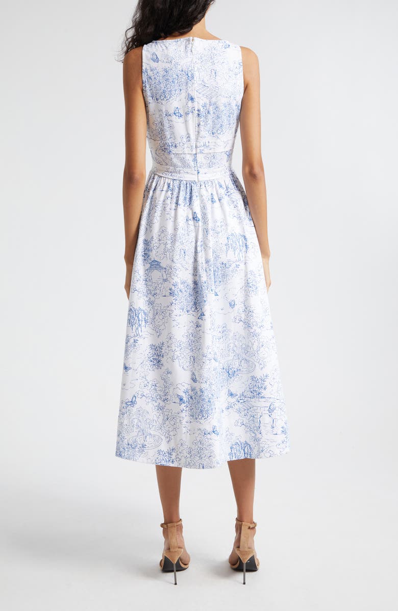 Cinq à Sept Ebba Garden Toile Stretch Cotton Dress, Alternate, color, Plaster/ Blue