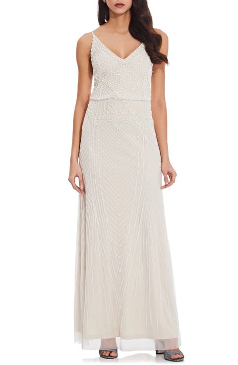 Beaded Blouson Gown