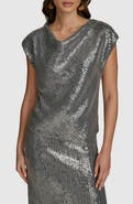 Donna Karan New York Sparkle Mesh Top