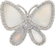 Juvell Mother-of-Pearl & Cubic Zirconia Butterfly Ring