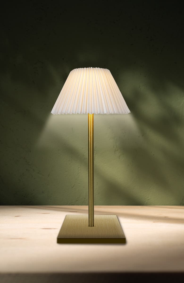 Luze Accordion Shade Table Lamp, Alternate, color, Gold