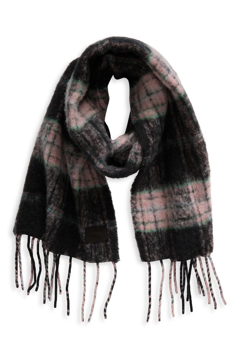 Plaid Alpaca Blend Scarf, Main, color, MEDIUM PINK