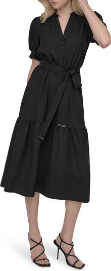 Puff Sleeve Midi Shirtdress