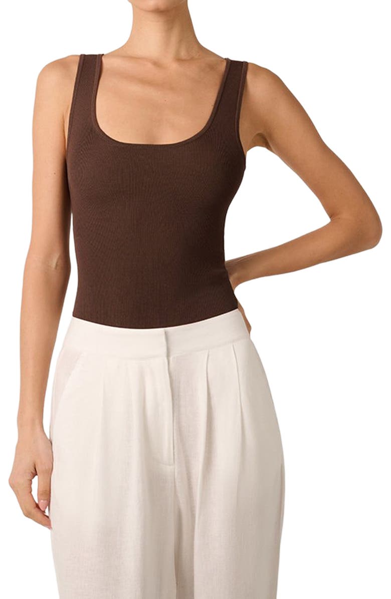 WeWoreWhat Scoop Top, Alternate, color, Chestnut