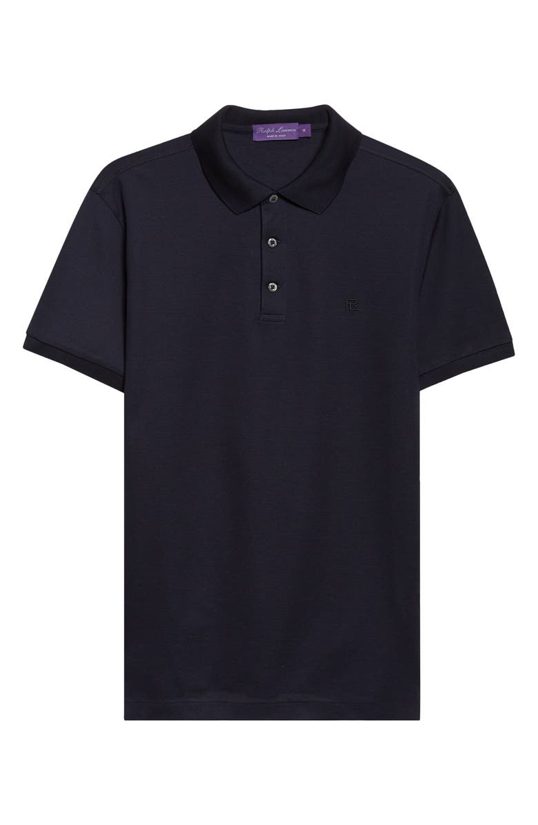Ralph Lauren Purple Label Embroidered Logo Cotton Piqué Polo, Main, color, Classic Chairman Navy