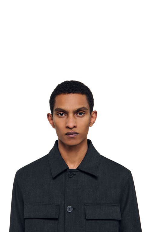 Sandro Wool Overshirt With Pockets