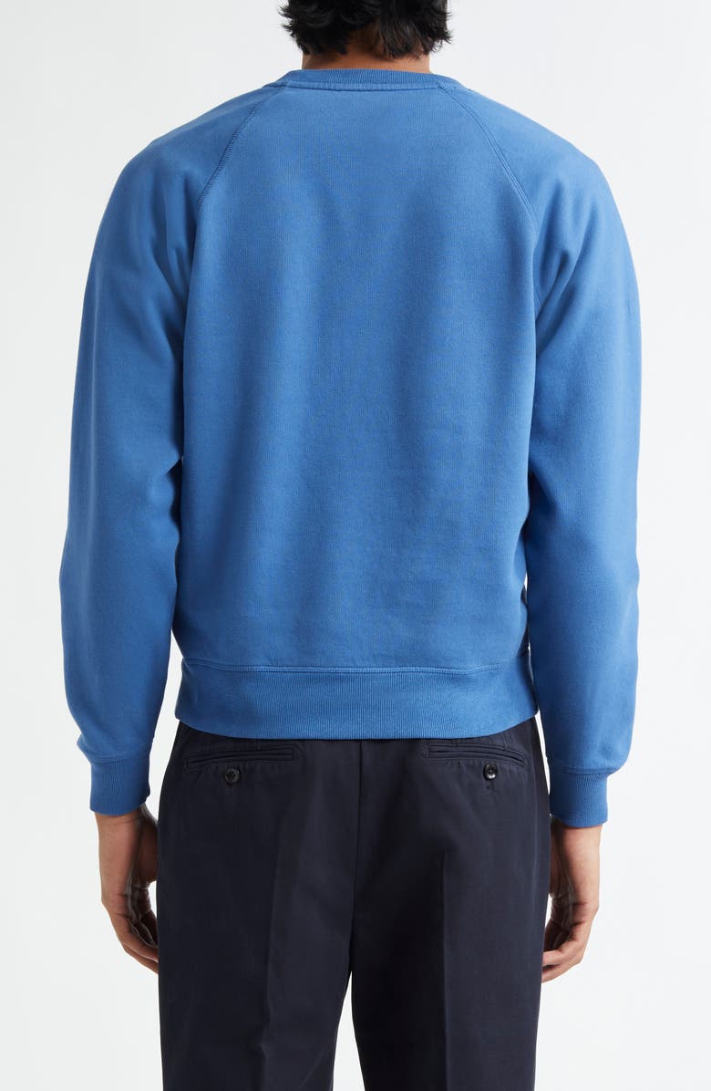 TOM FORD Felpa Garment Dye Crewneck Sweatshirt, Alternate, color, Hb532 Denim Blue