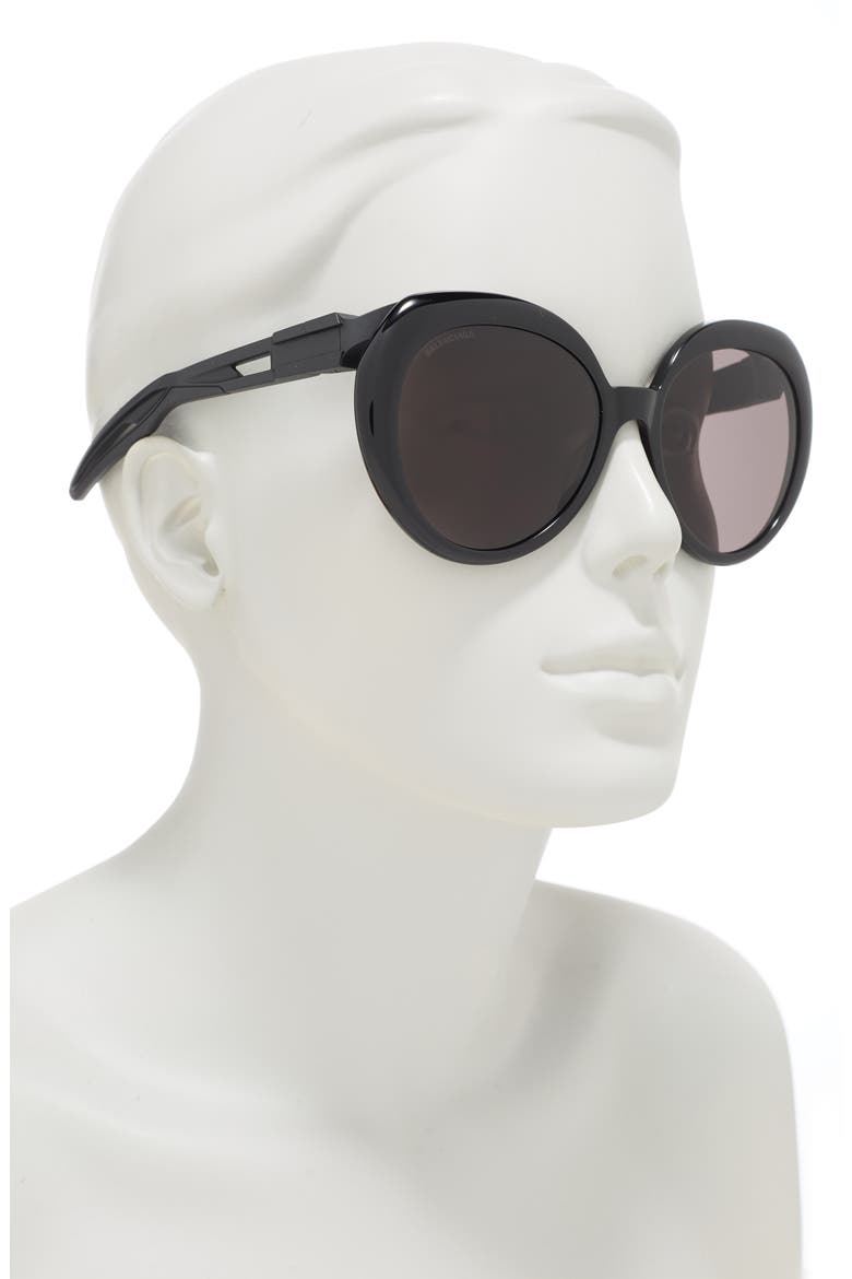 58mm Round Sunglasses, Alternate, color, BLACK BLACK GREY