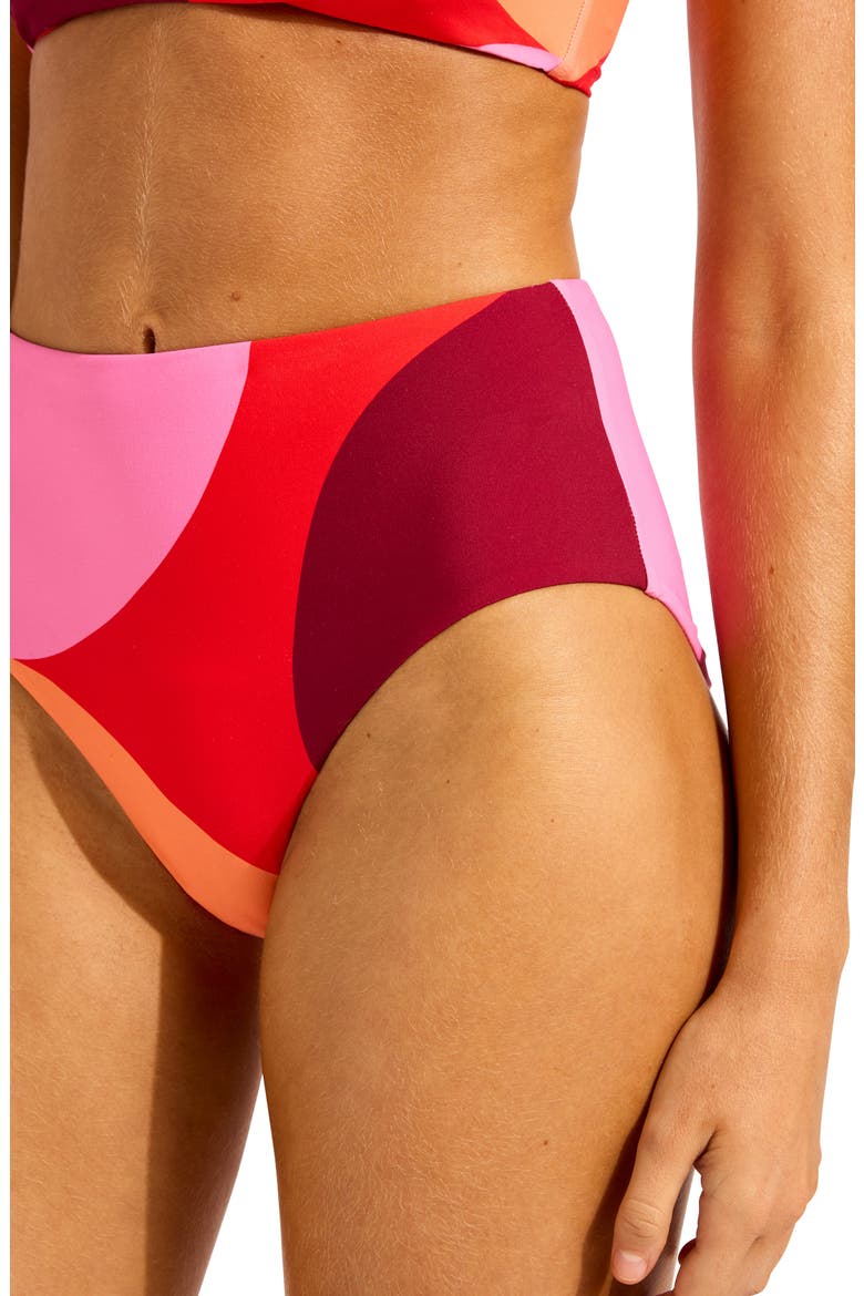 High Waist Bikini Bottoms, Alternate, color, FLAME