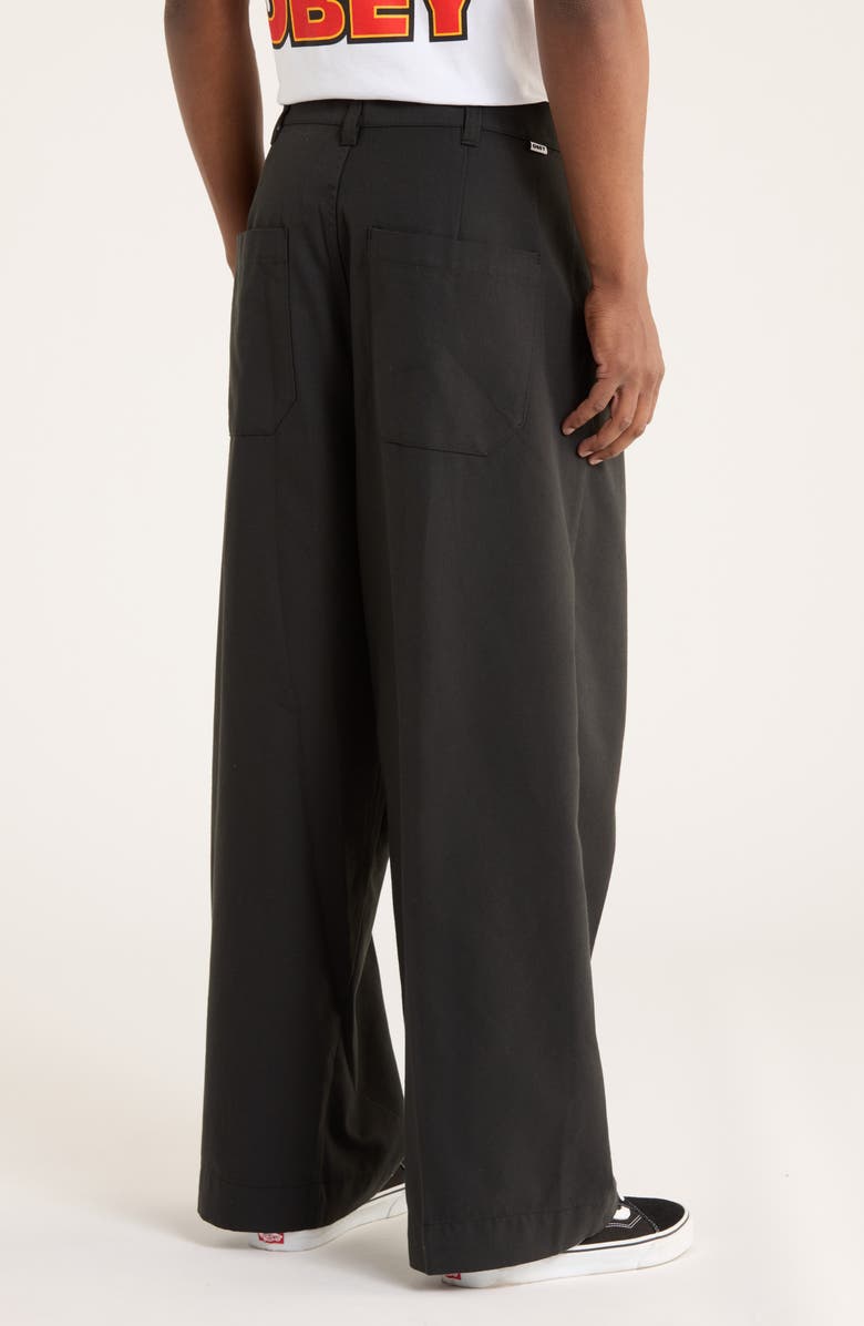 Obey Oliver Pleated Twill Pants, Alternate, color, Pirate Black