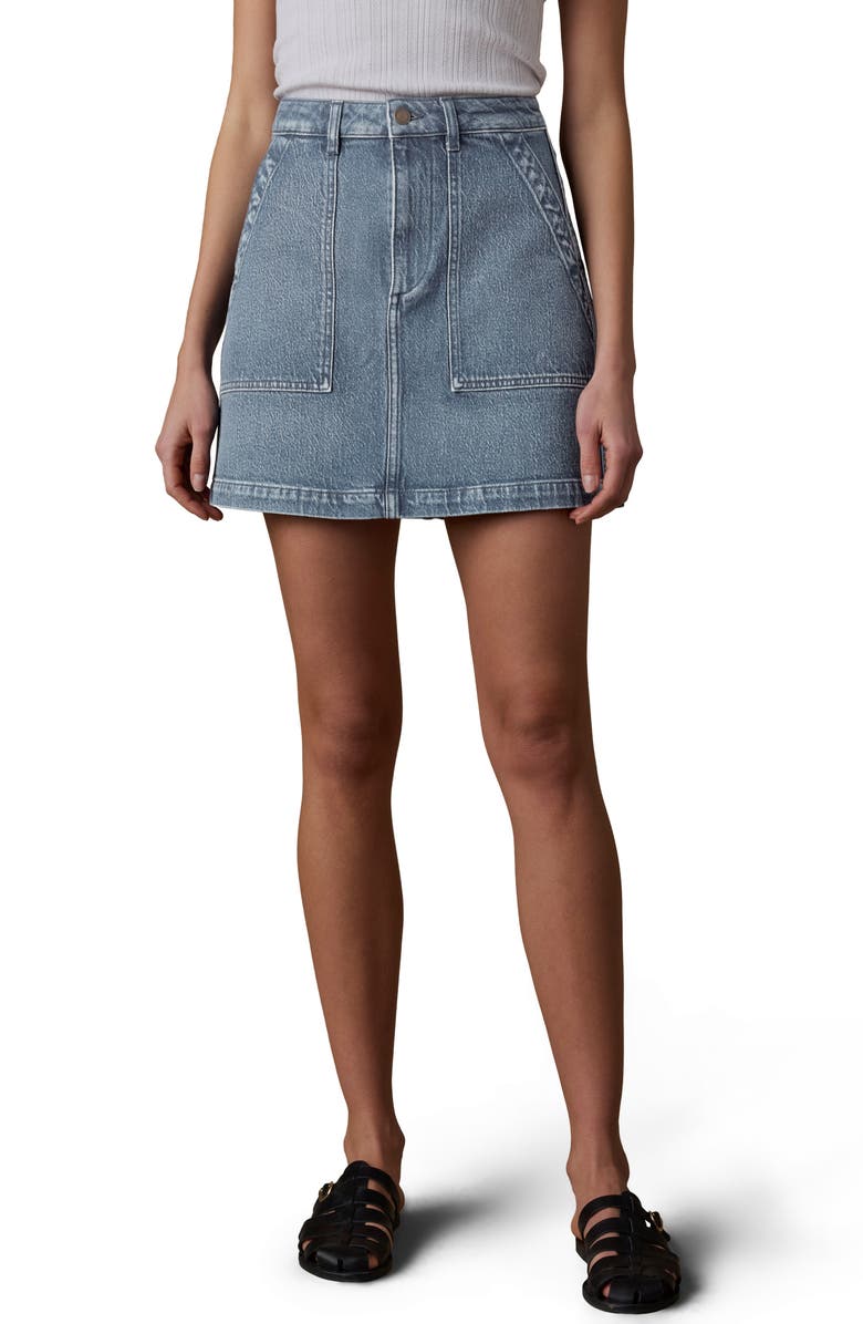 Faherty Solstice Denim Utility Miniskirt, Main, color, Bay Drift Wash