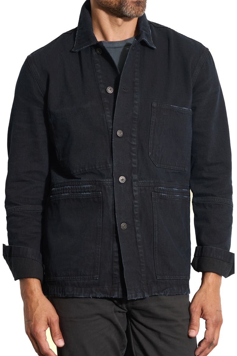 1955 Duncan Denim Chore Jacket, Main, color, OVERDYED BLACK