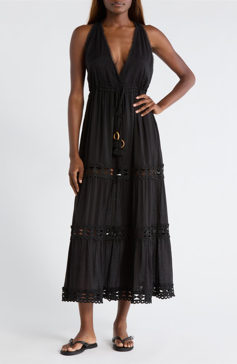 Elan Cutout Trim Sleeveless Cover-Up Maxi Dress, Main, color, 