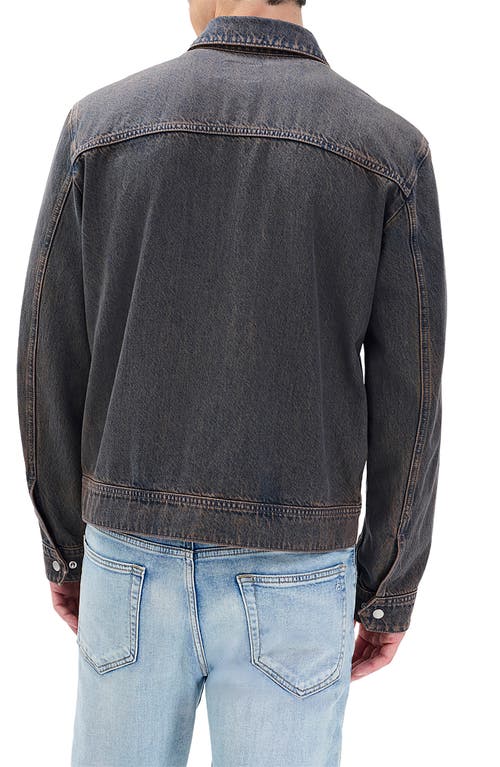 Rag & Bone Beau Infuse Denim Zip Trucker Jacket In Black