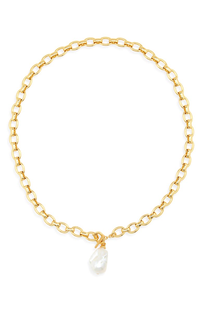 Dean Davidson Florence Freshwater Pearl Pendant Collar Necklace, Main, color, Pearl/ Gold