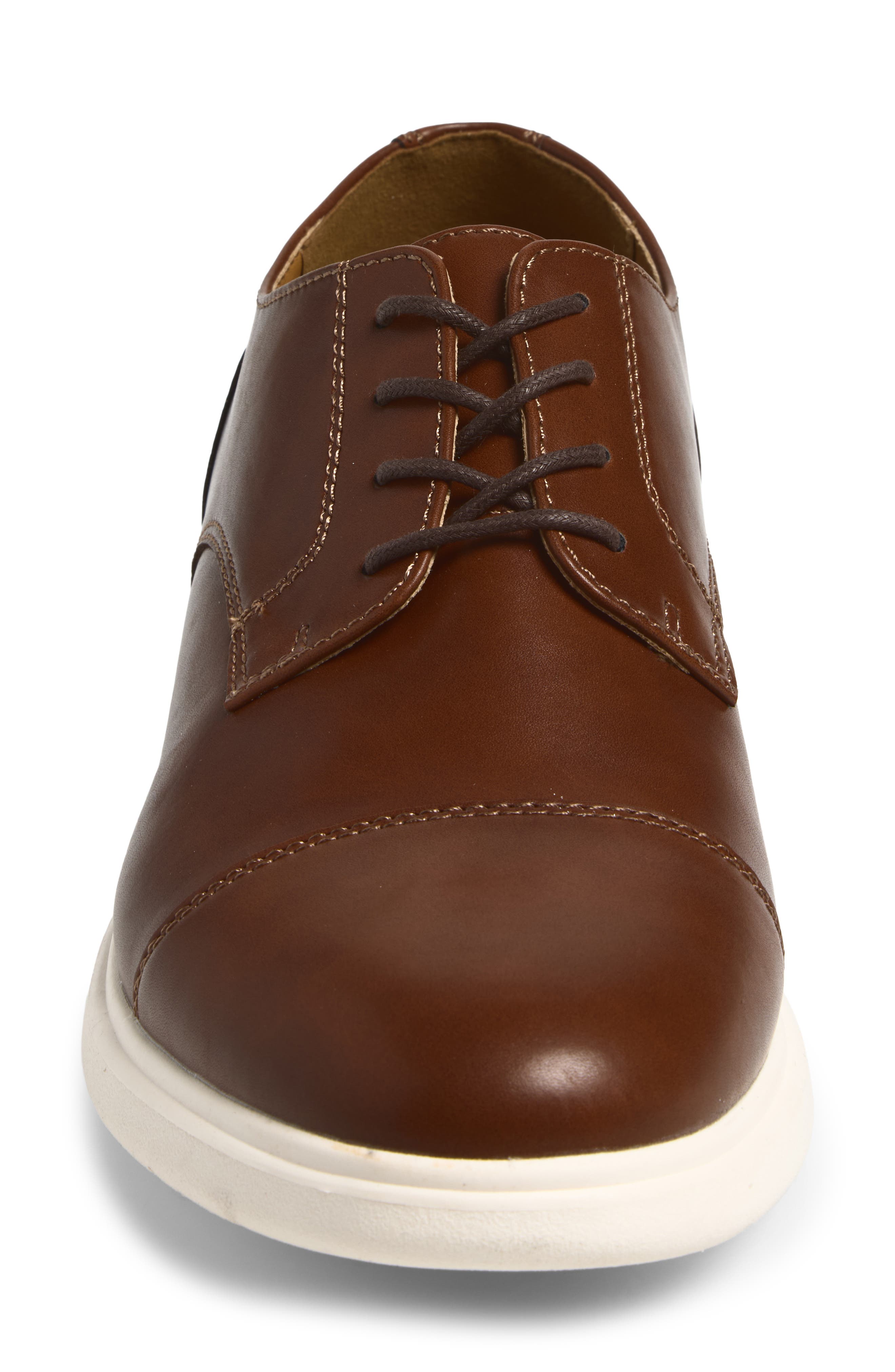 Kohen Hybrid Faux Leather Cap Toe Derby, Alternate, color, BROWN CHESTNUT