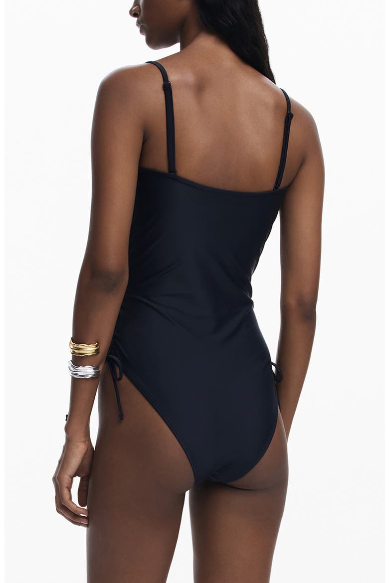 Hummingbird One-Piece Swimsuit, Alternate, color, BLACK