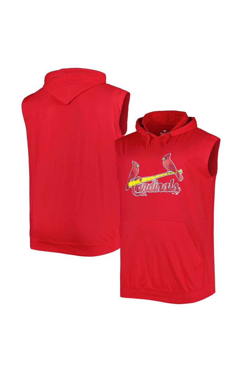 PROFILE Men's Red St. Louis Cardinals Jersey Pullover Muscle Hoodie, Main, color,