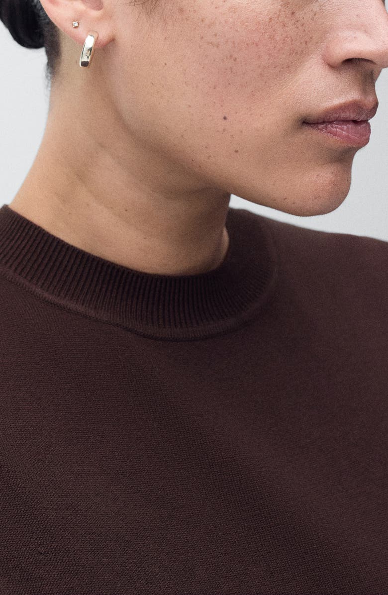 MANGO Mock Neck Sweater Tank, Alternate, color, Chocolate