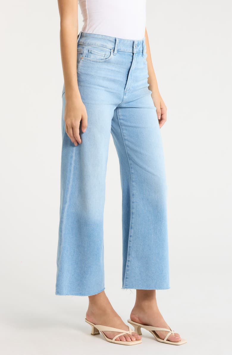 PAIGE Anessa Raw Hem Wide Leg Jeans, Alternate, color, Santorini Sky
