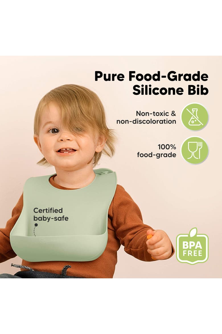Prep Silicone Bibs, Alternate, color, Forest