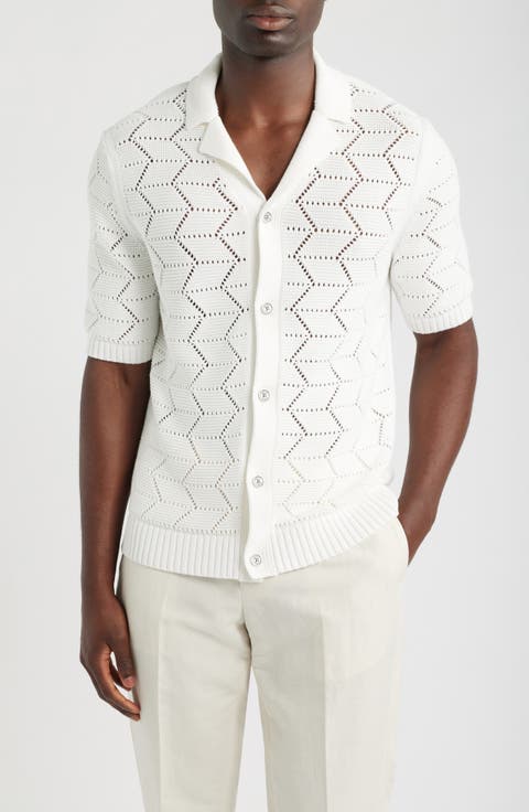 Dalkeith Open Knit Camp Shirt