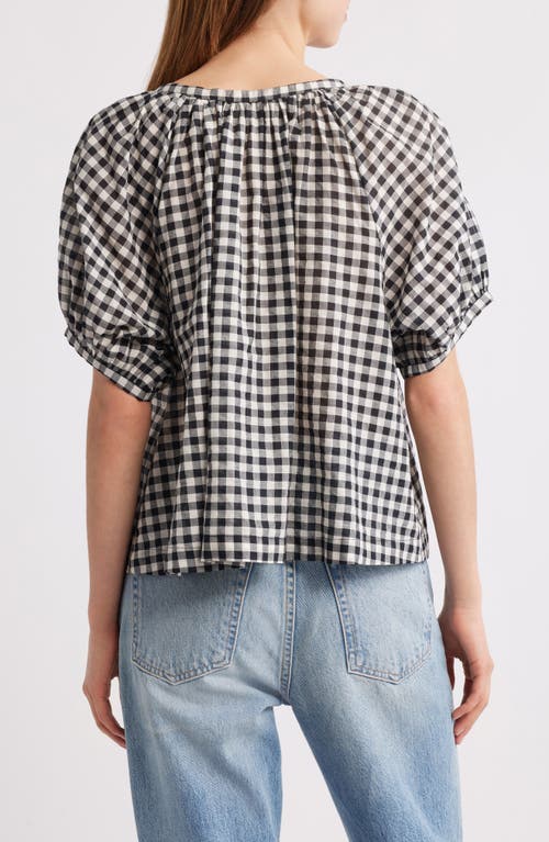 Doen Dôen June Top In Noir Greta Gingham