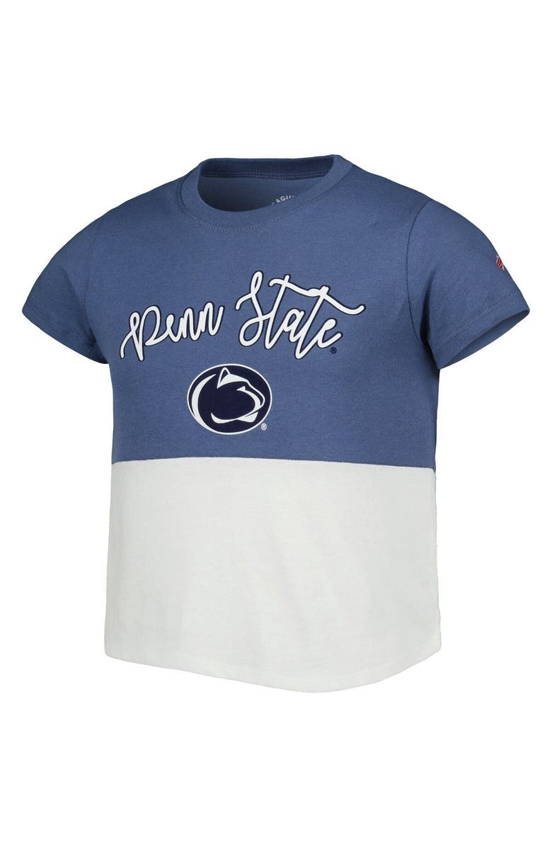 LEAGUE COLLEGIATE WEAR Girls Youth League Collegiate Wear Navy/White Penn State Nittany Lions Colorblocked T-Shirt, Alternate, color, 