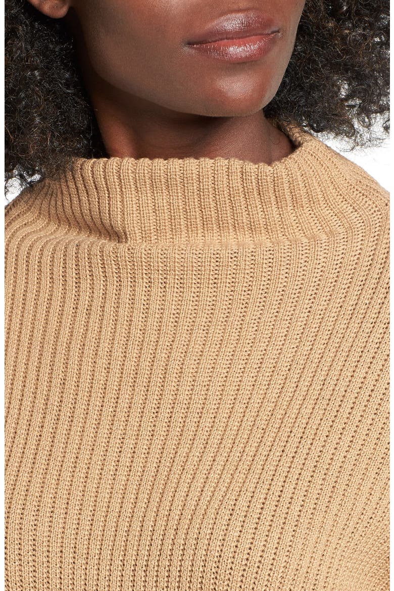 Mock Neck Sweater, Alternate, color, TAN TOFFEE