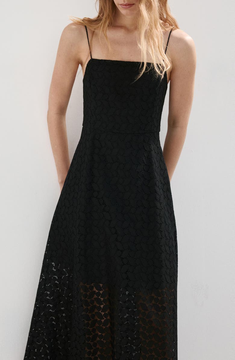 MANGO Cutwork Embroidery Midi Dress, Alternate, color, 