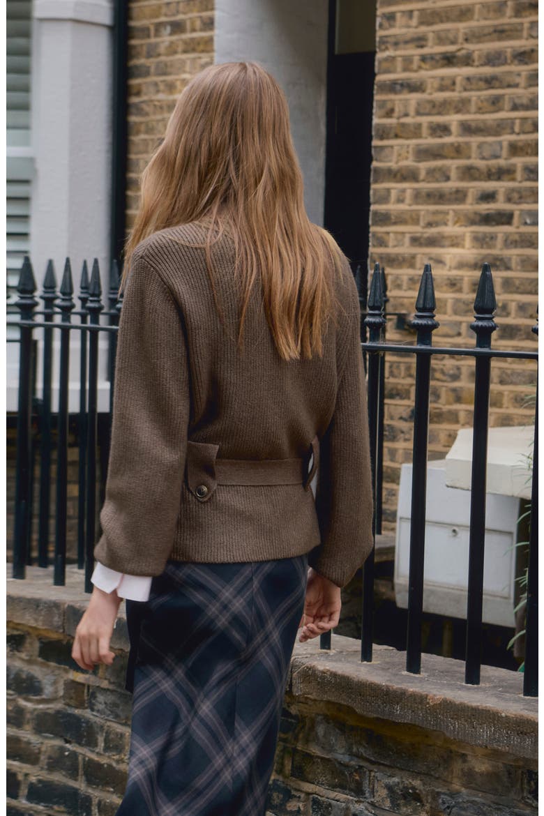 Belted Knit Jacket, Alternate, color, CHOCOLATE