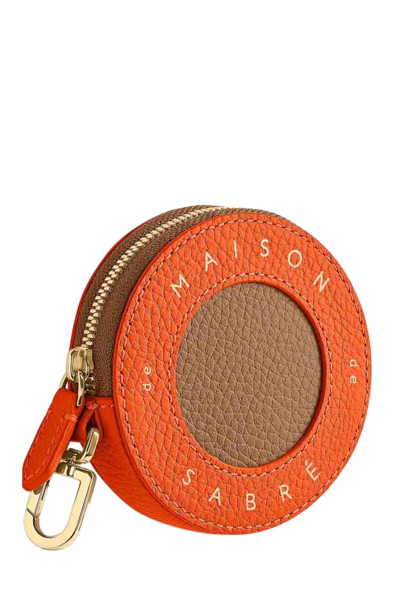 MAISON de SABRÉ Leather Coin Purse, Alternate, color, Sandstone Manhattan