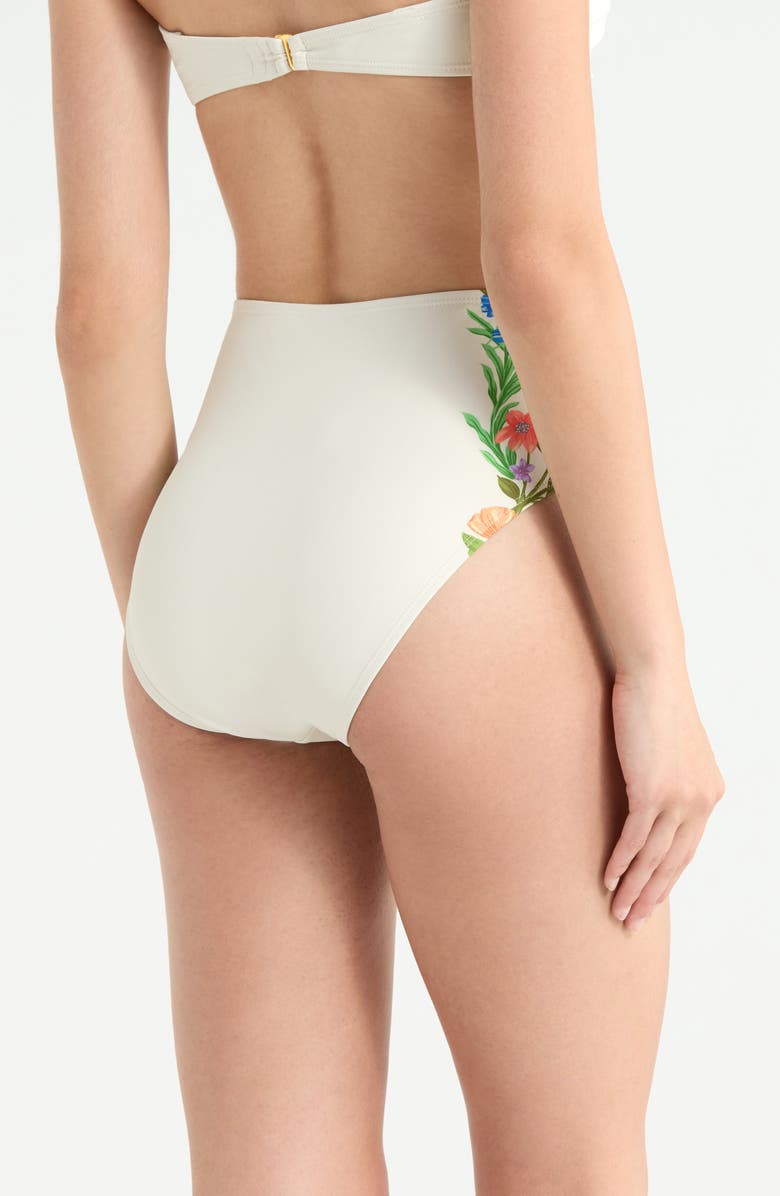 Hutch Rothy High Waist Bikini Bottoms, Alternate, color, Ivory/ Multi