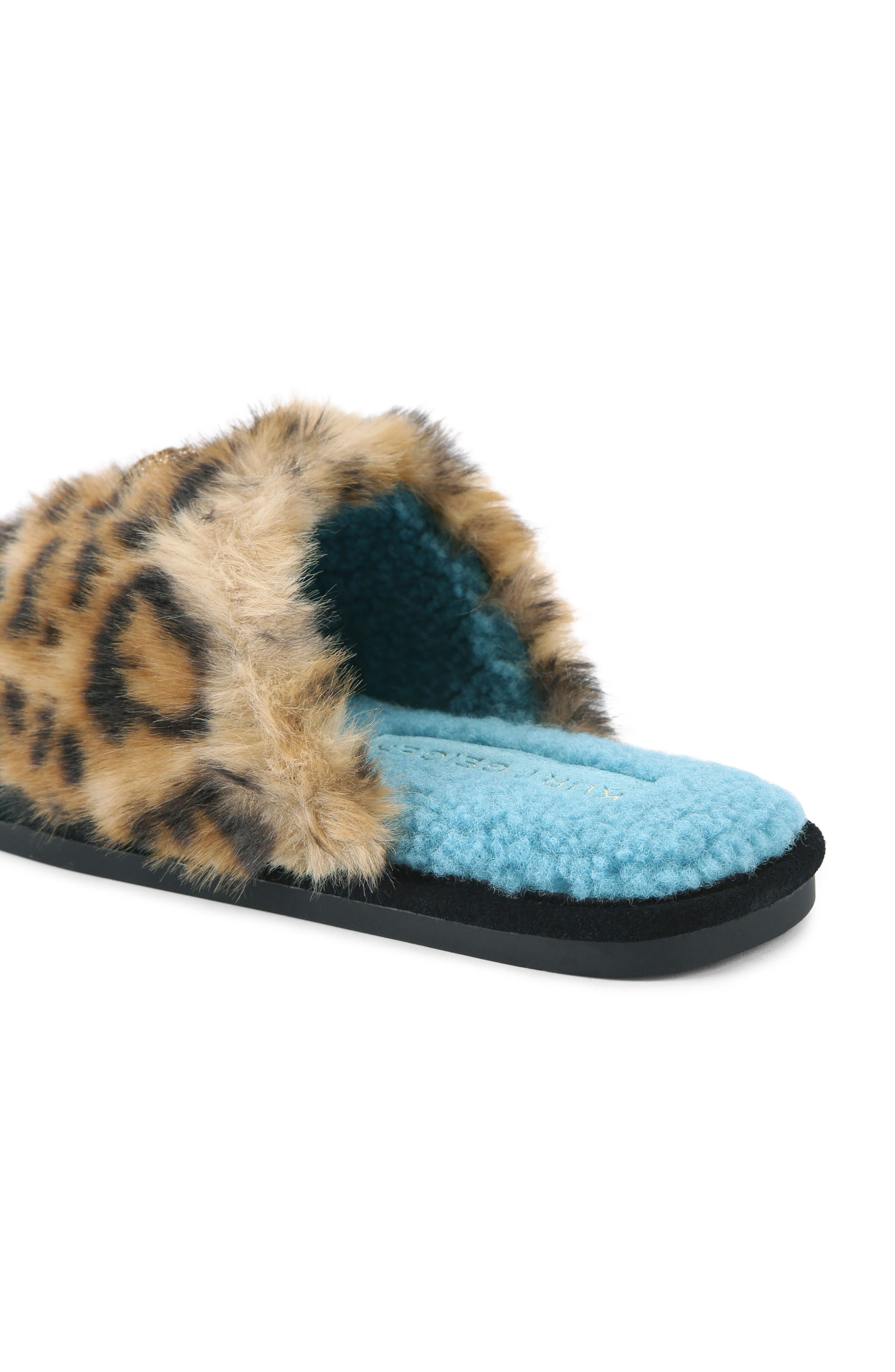 Kurt Geiger London Kensington Faux Shearling Slipper, Alternate, color, Brown Leopard