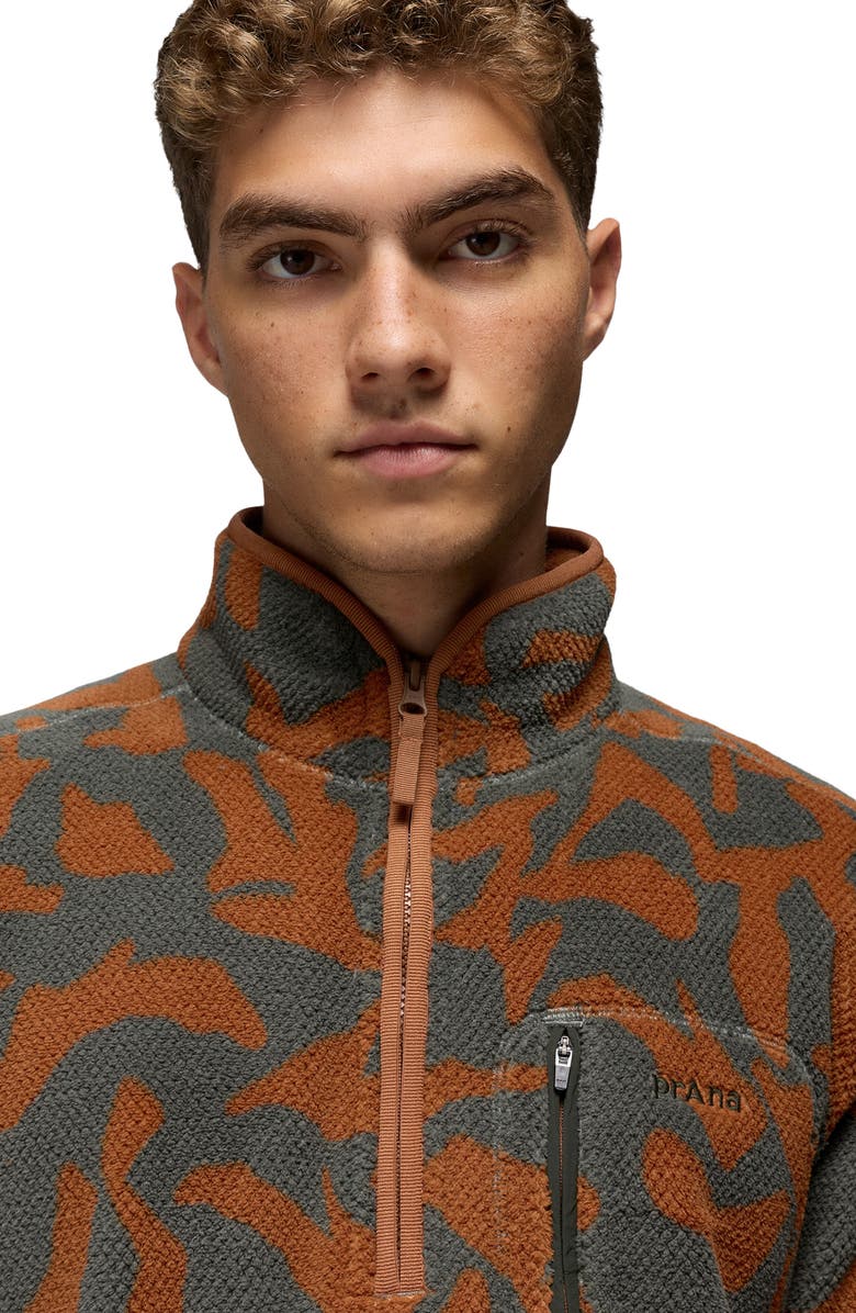 prAna Tuff Fluff Fleece Half Zip Pullover, Alternate, color, Thyme Freestyle