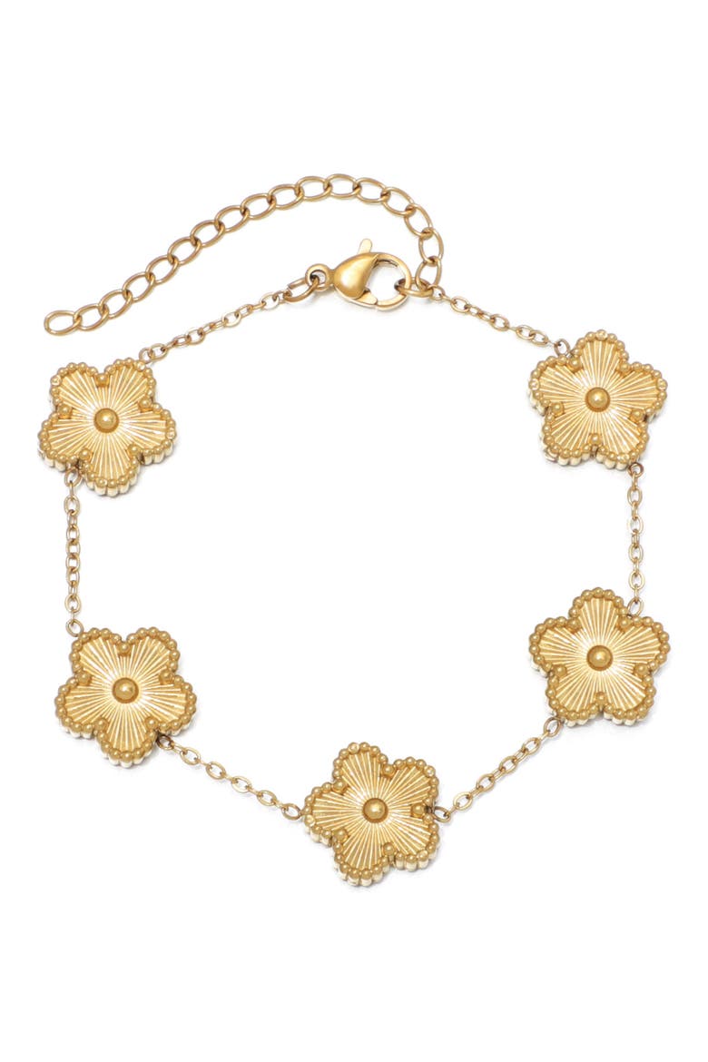 Clover Station Bracelet, Main, color, GOLD