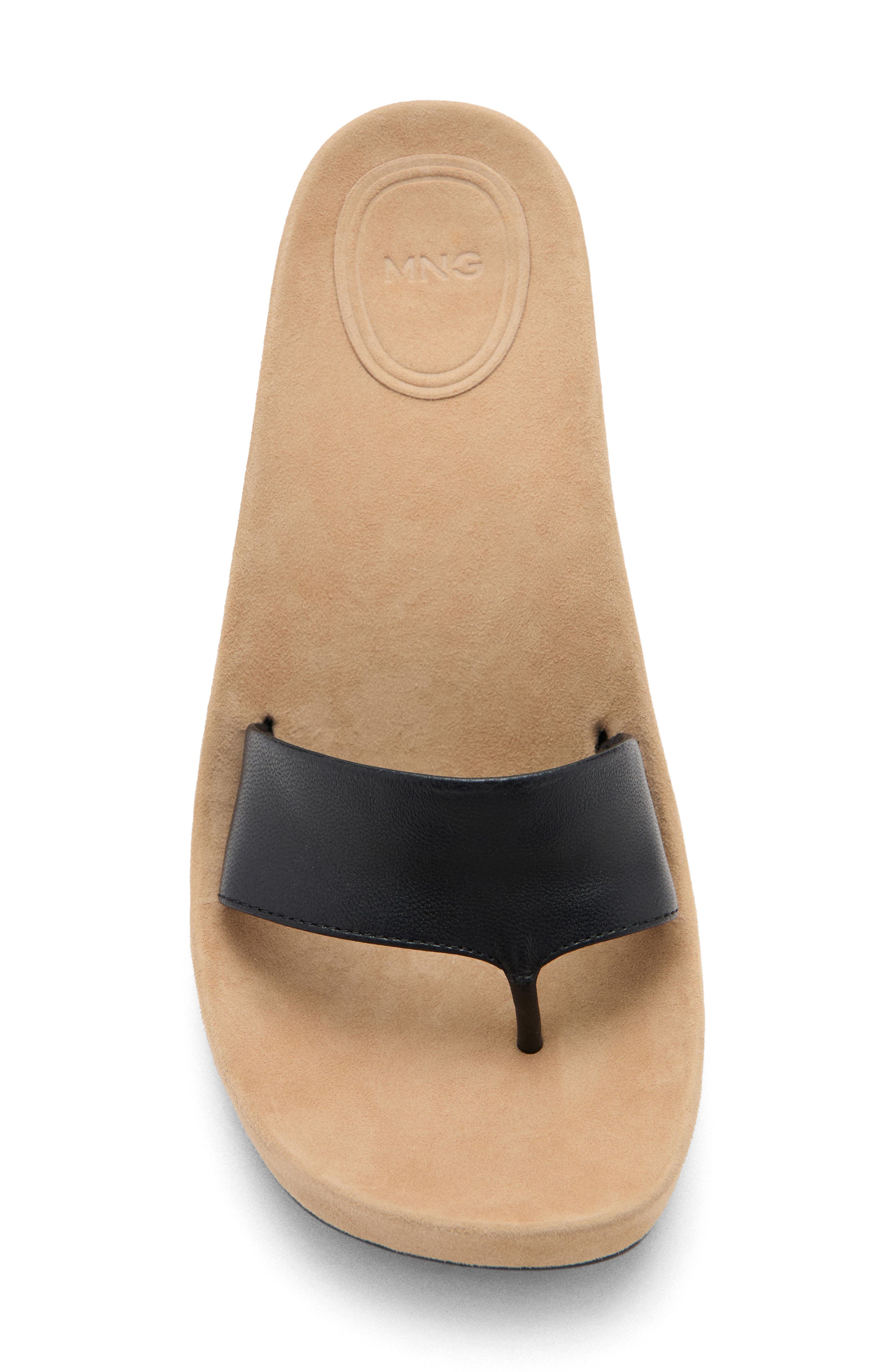 MANGO Two Tone Thong Slide Sandal, Alternate, color, Sand
