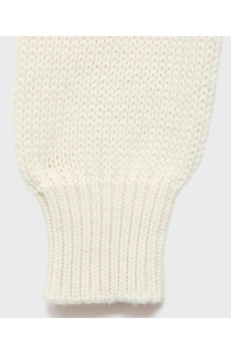 MANGO Tie Slit Crewneck Sweater, Alternate, color, Ecru