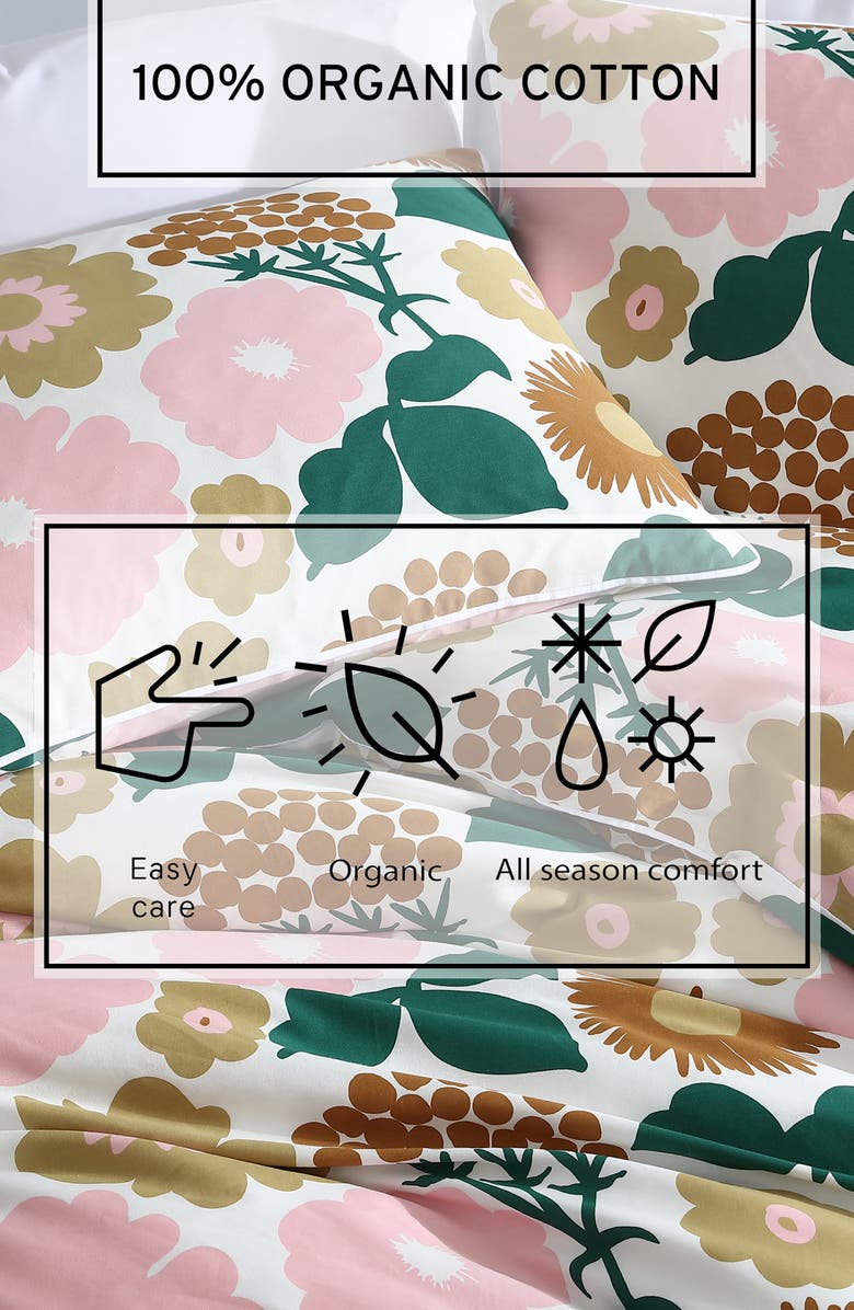 Marimekko Pieni Kukkatori Duvet Cover & Shams Set, Alternate, color, Pink/ Beige
