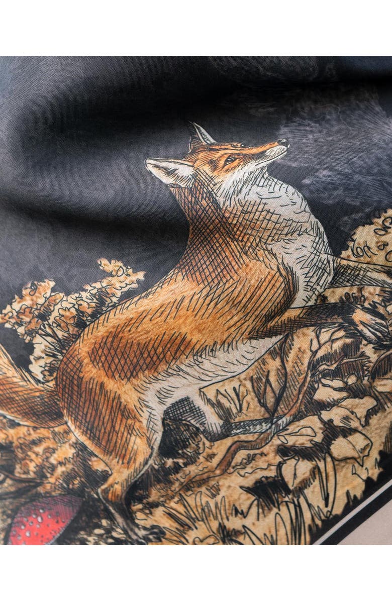 Fable England A Night's Tale Narrative Square Scarf, Alternate, color, Black