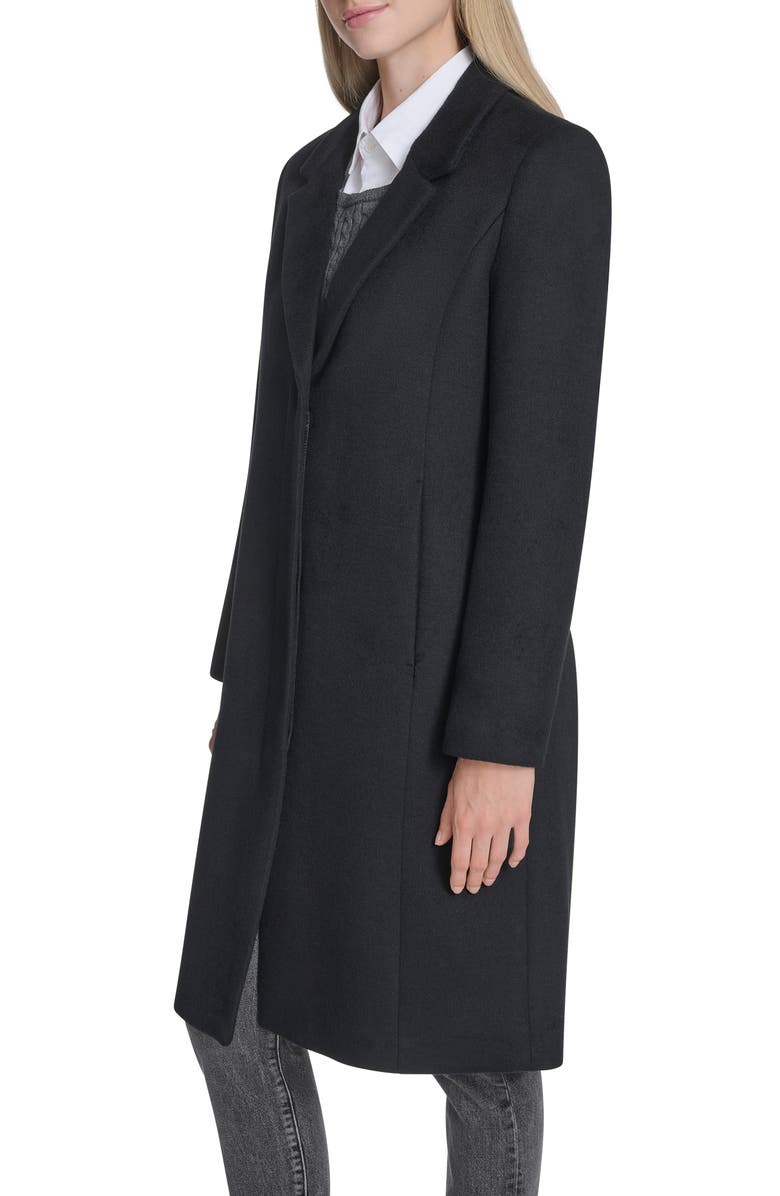 Cole Haan Slick Wool Blend Coat, Alternate, color, Black
