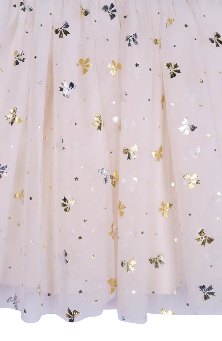 Zunie Kids' Long Sleeve Knit Tulle Dress, Alternate, color, Ivory