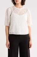 Sanctuary Lace Puffed Sleeve Top