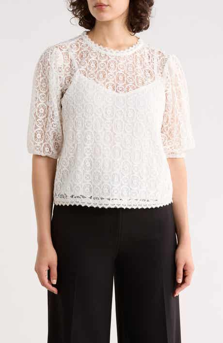 Sanctuary Lace Puffed Sleeve Top