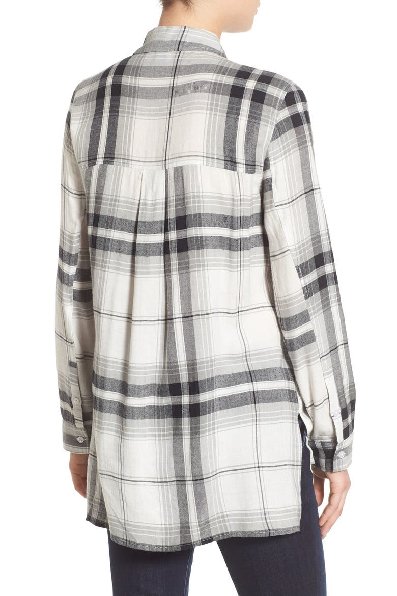 Plaid Tunic Shirt, Alternate, color, IVORY DOYLE PLAID