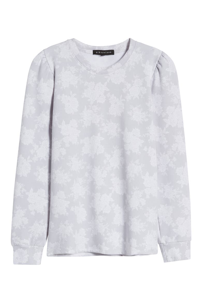 Puff Sleeve Sweatshirt, Alternate, color, DARCY FLORAL