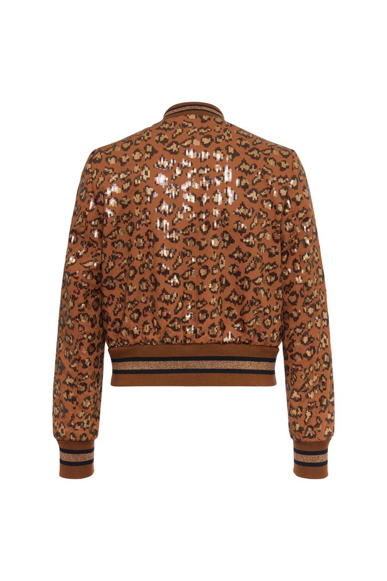 Embroidered Leo Bomber Jacket, Alternate, color, Tobacco